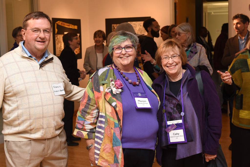 Fran Barrett, Maureen McHugh and friend at Chatham Feminist Alumni Opening Reception